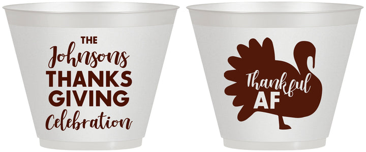 Custom Thanksgiving 9 oz Wine Frosted Cups - Thankful Af | 260002