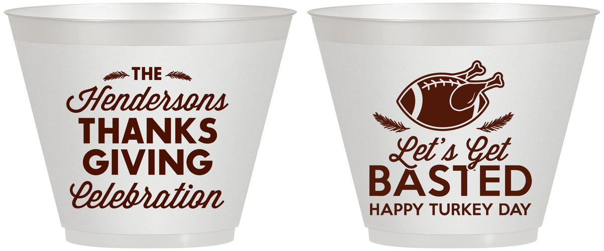 Custom Thanksgiving 9 oz Wine Frosted Cups - Lets Get Basted | 260003