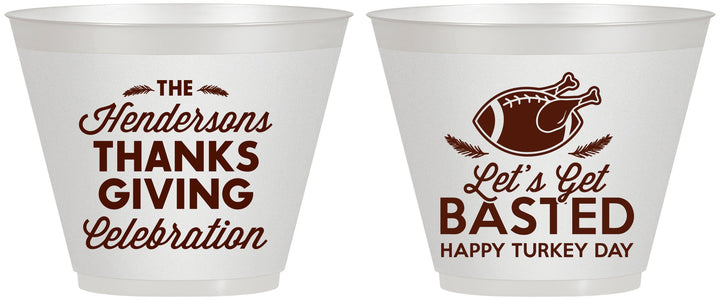 Custom Thanksgiving 9 oz Wine Frosted Cups - Lets Get Basted | 260003