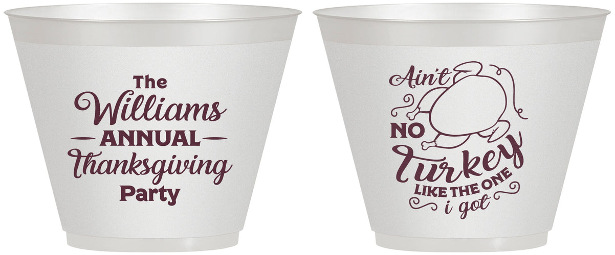Custom Thanksgiving 9 oz Wine Frosted Cups - Turkey | 260005
