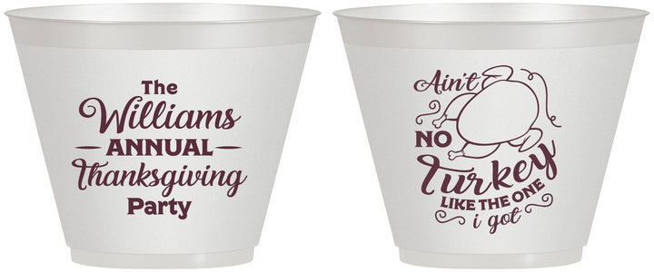 Custom Thanksgiving 9 oz Wine Frosted Cups - Turkey | 260005