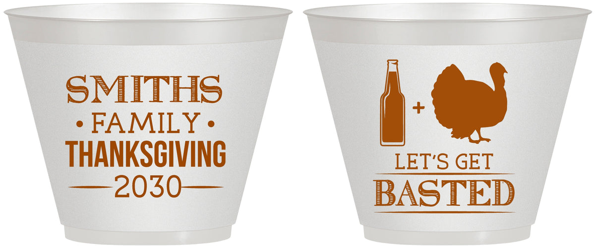 Custom Thanksgiving 9 oz Wine Frosted Cups - Lets Get Basted | 260008