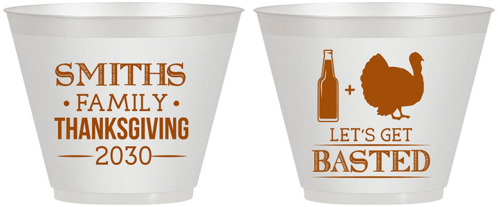 Custom Thanksgiving 9 oz Wine Frosted Cups - Lets Get Basted | 260008