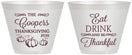 Custom Thanksgiving 9 oz Wine Frosted Cups - Eat Drink Thankful | 260009