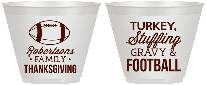 Custom Thanksgiving 9 oz Wine Frosted Cups - Football Turkey | 260010