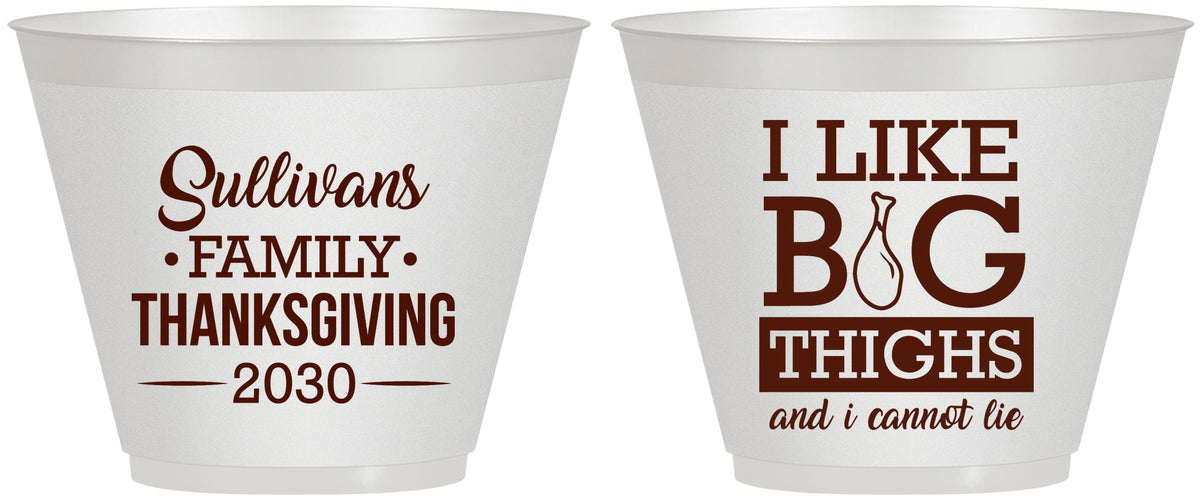 Custom Thanksgiving 9 oz Wine Frosted Cups - Big Thighs | 260011