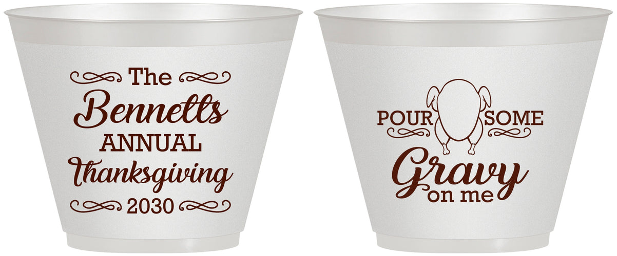 Custom Thanksgiving 9 oz Wine Frosted Cups - Turkey Gravy | 260015