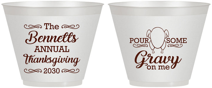 Custom Thanksgiving 9 oz Wine Frosted Cups - Turkey Gravy | 260015