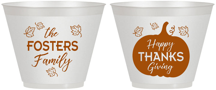 Custom Thanksgiving 9 oz Wine Frosted Cups - Pumpkin | 260016