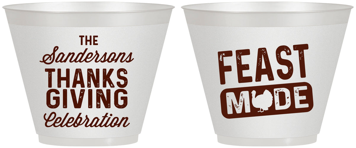 Custom Thanksgiving 9 oz Wine Frosted Cups - Feast Mode | 260019