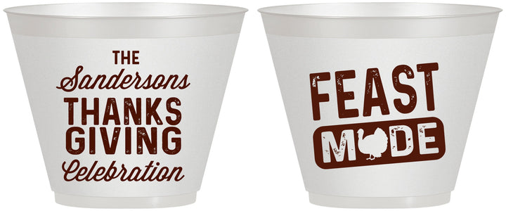 Custom Thanksgiving 9 oz Wine Frosted Cups - Feast Mode | 260019
