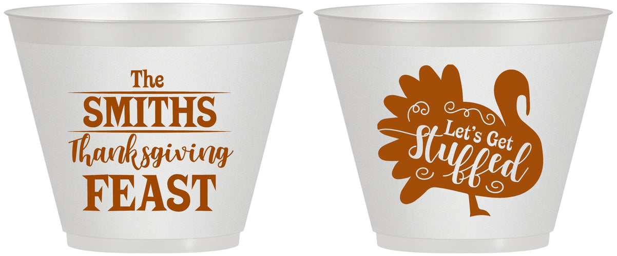 Custom Thanksgiving 9 oz Wine Frosted Cups - Lets Get Stuffed | 260020