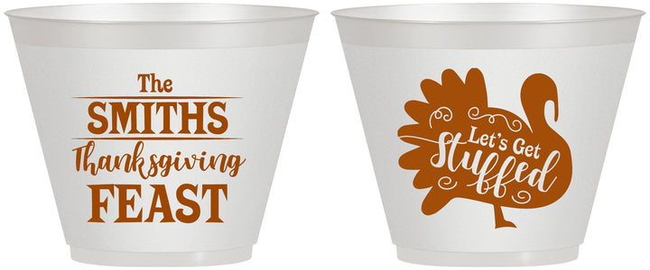 Custom Thanksgiving 9 oz Wine Frosted Cups - Lets Get Stuffed | 260020