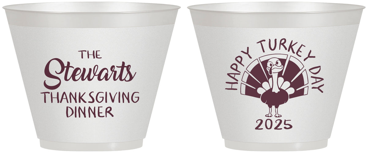 Custom Thanksgiving 9 oz Wine Frosted Cups - Turkey Day | 260021