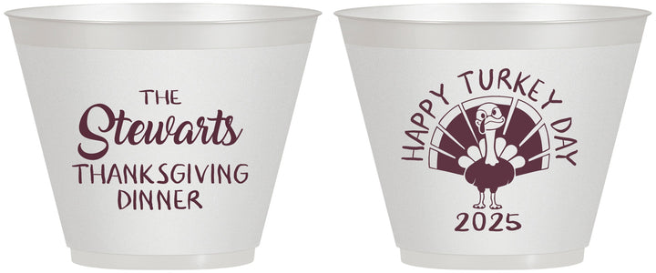 Custom Thanksgiving 9 oz Wine Frosted Cups - Turkey Day | 260021