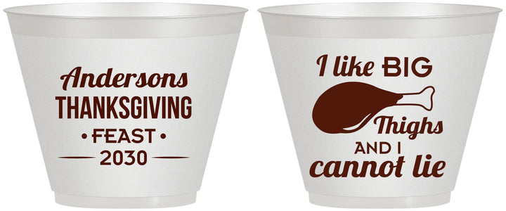 Custom Thanksgiving 9 oz Wine Frosted Cups - Big Thighs | 260023