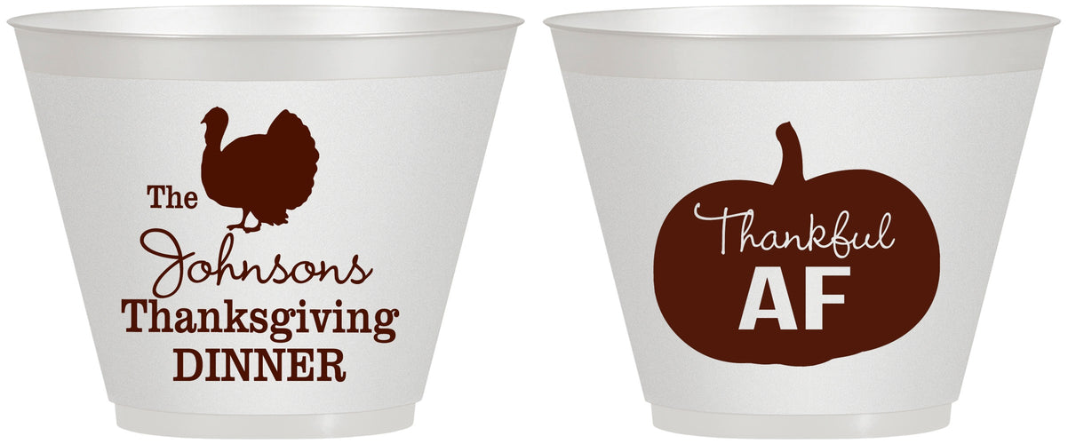 Custom Thanksgiving 9 oz Wine Frosted Cups - Thankful Af | 260026
