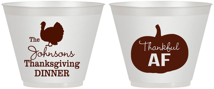 Custom Thanksgiving 9 oz Wine Frosted Cups - Thankful Af | 260026