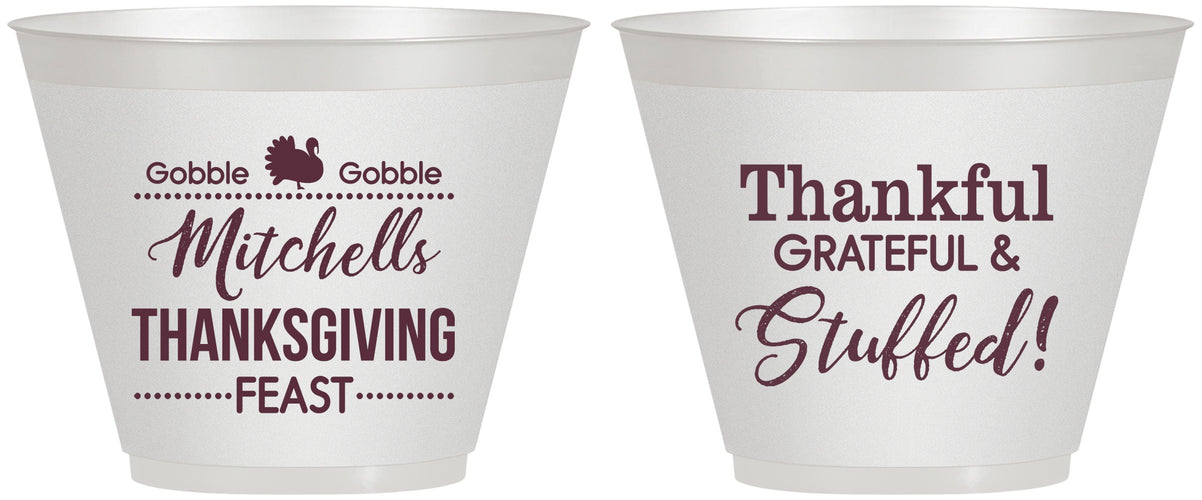 Custom Thanksgiving 9 oz Wine Frosted Cups - Thankful Stuffed | 260029