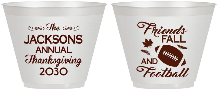 Custom Thanksgiving 9 oz Wine Frosted Cups - Football | 260031