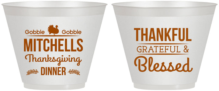 Custom Thanksgiving 9 oz Wine Frosted Cups - Thankful Blessed | 260032