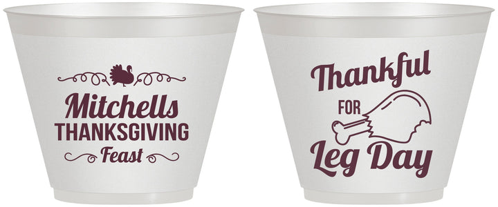 Custom Thanksgiving 9 oz Wine Frosted Cups - Leg Day | 260033