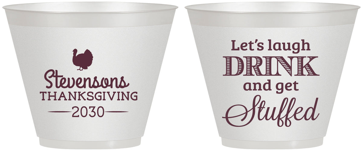 Custom Thanksgiving 9 oz Wine Frosted Cups - Turkey Stuffed | 260037