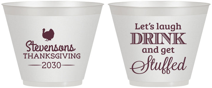 Custom Thanksgiving 9 oz Wine Frosted Cups - Turkey Stuffed | 260037