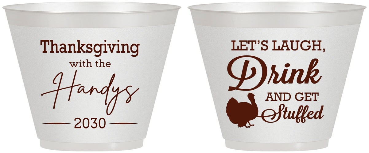 Custom Thanksgiving 9 oz Wine Frosted Cups - Turkey Stuffed | 260038