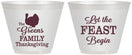 Custom Thanksgiving 9 oz Wine Frosted Cups - Let The Feast Begin | 260041
