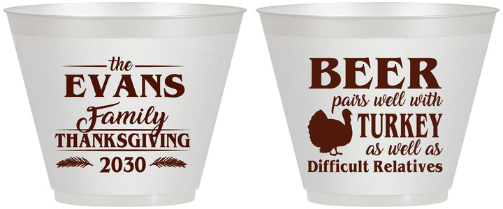 Custom Thanksgiving 9 oz Wine Frosted Cups - Turkey | 260042