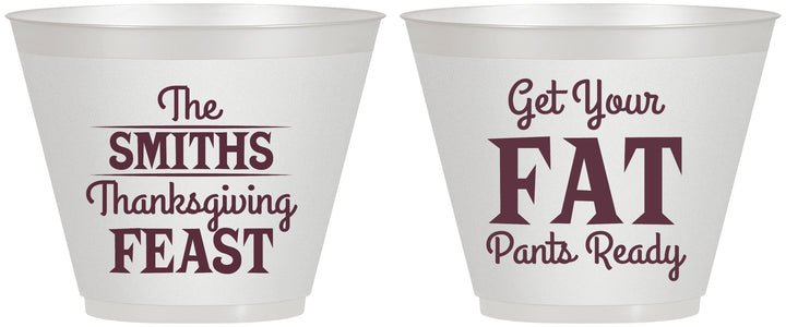 Custom Thanksgiving 9 oz Wine Frosted Cups - Fat Pants Ready | 260045