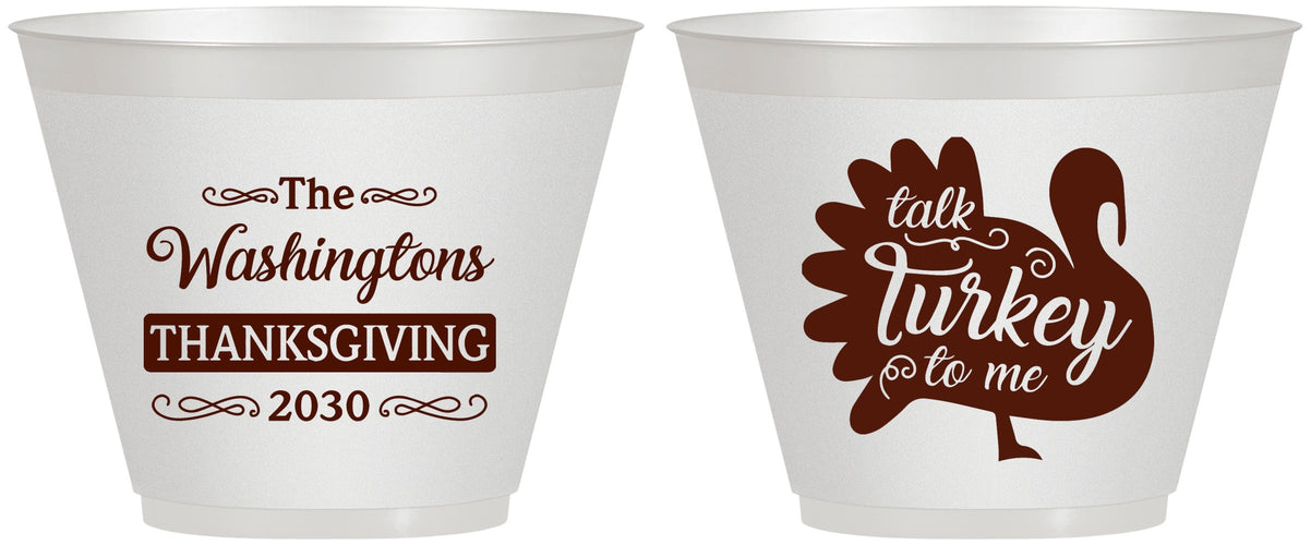Custom Thanksgiving 9 oz Wine Frosted Cups - Talk Turkey To Me | 260046