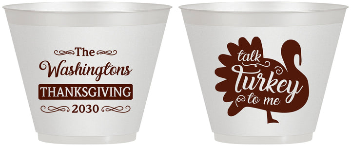 Custom Thanksgiving 9 oz Wine Frosted Cups - Talk Turkey To Me | 260046