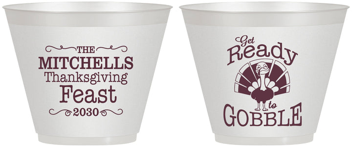 Custom Thanksgiving 9 oz Wine Frosted Cups - Turkey Gobble | 260049