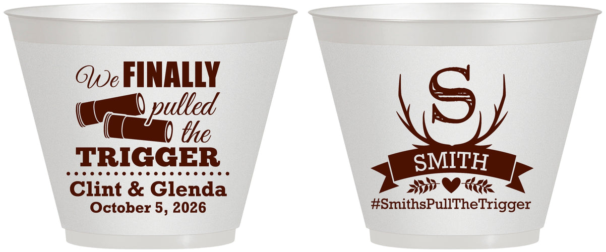 Custom Wedding 9 oz Wine Frosted Cups - Finally Pull The Trigger | 264