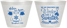 Custom Wedding 9 oz Wine Frosted Cups - Christmas Sweater | 265
