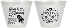 Custom Wedding 9 oz Wine Frosted Cups - Over The Moon In Love | 267