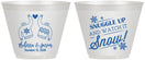 Custom Wedding 9 oz Wine Frosted Cups - Christmas Snow | 268