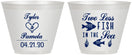 Custom Wedding 9 oz Wine Frosted Cups - Two Less Fish In The Sea | 270