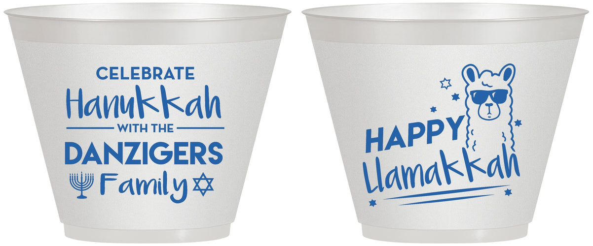 Custom Hanukkah 9 oz Wine Frosted Cups - Llamakkah | 270018