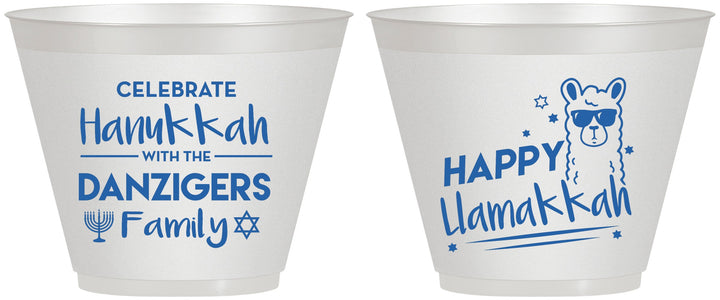 Custom Hanukkah 9 oz Wine Frosted Cups - Llamakkah | 270018