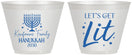 Custom Hanukkah 9 oz Wine Frosted Cups - Lets Get Lit | 270020