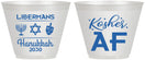 Custom Hanukkah 9 oz Wine Frosted Cups - Menorah Dreidel | 270024