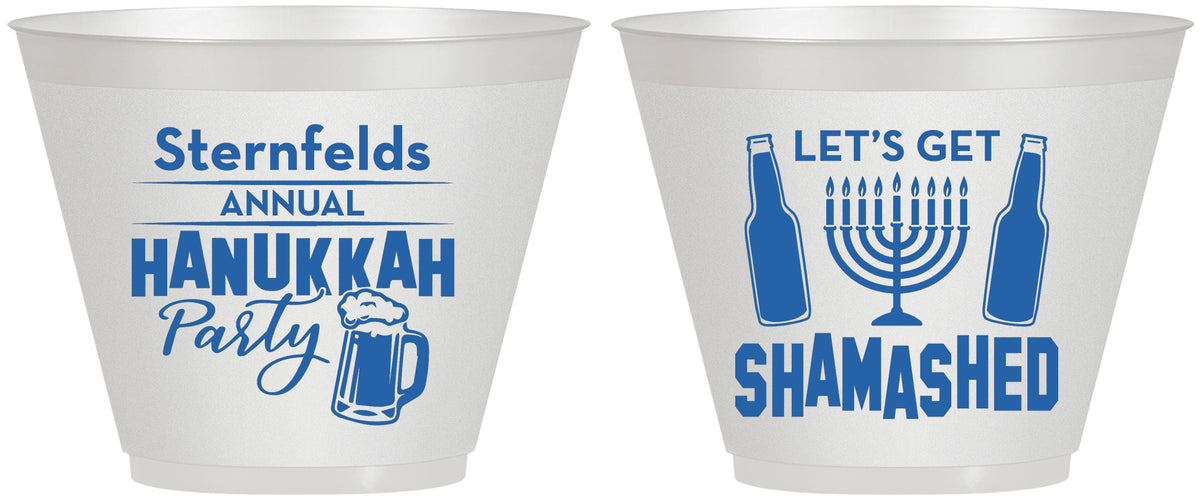 Custom Hanukkah 9 oz Wine Frosted Cups - Menorah | 270026