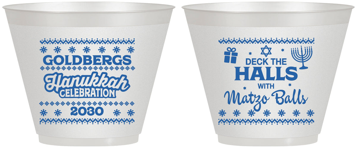 Custom Hanukkah 9 oz Wine Frosted Cups - Matzo Balls | 270029