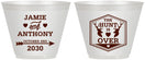 Custom Wedding 9 oz Wine Frosted Cups - The Hunt Is Over | 272