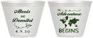 Custom Wedding 9 oz Wine Frosted Cups - The Adventure Begins | 276