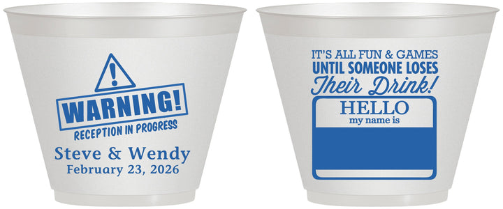 Custom Wedding 9 oz Wine Frosted Cups - Hello My Name Is | 280
