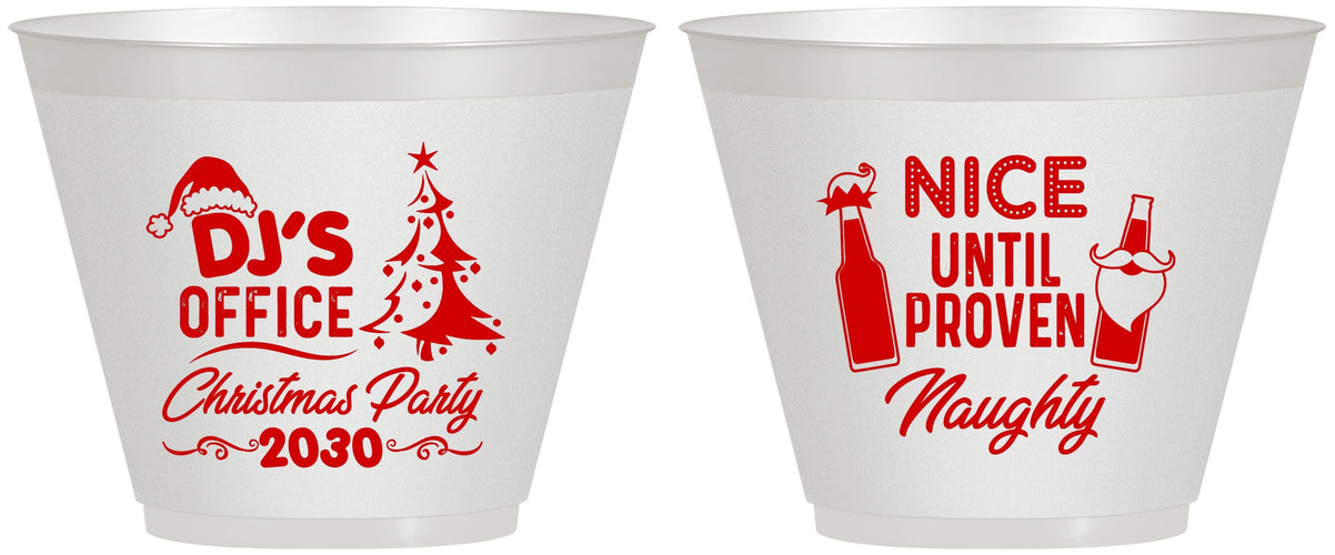Custom Christmas 9 oz Wine Frosted Cups - Naughty Or Nice | 280000